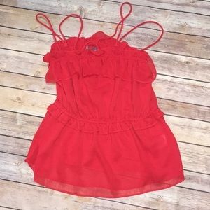 H&M red spaghetti strap red ruffled blouse nwot
